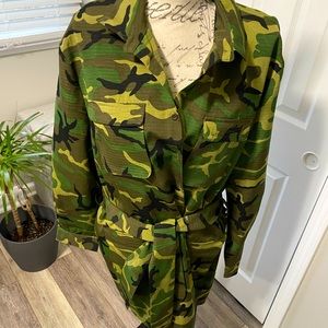 New/Never Worn Army Green Shirt Dress